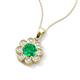 3 - Urania 1.44 ctw Emerald (6.00 mm) and Accented Lab Grown Diamond Halo Floral Pendant 