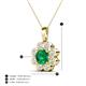 4 - Urania 1.44 ctw Emerald (6.00 mm) and Accented Lab Grown Diamond Halo Floral Pendant 
