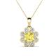 1 - Urania 1.59 ctw Yellow Sapphire (6.00 mm) and Accented Lab Grown Diamond Halo Floral Pendant 