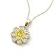 3 - Urania 1.59 ctw Yellow Sapphire (6.00 mm) and Accented Lab Grown Diamond Halo Floral Pendant 