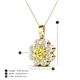 4 - Urania 1.59 ctw Yellow Sapphire (6.00 mm) and Accented Lab Grown Diamond Halo Floral Pendant 