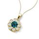 3 - Urania 1.44 ctw Blue Diamond (6.00 mm) and Accented Lab Grown Diamond Halo Floral Pendant 