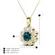 4 - Urania 1.44 ctw Blue Diamond (6.00 mm) and Accented Lab Grown Diamond Halo Floral Pendant 