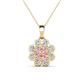 1 - Urania 1.41 ctw Morganite (6.00 mm) and Accented Lab Grown Diamond Halo Floral Pendant 