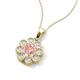 3 - Urania 1.41 ctw Morganite (6.00 mm) and Accented Lab Grown Diamond Halo Floral Pendant 