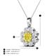 4 - Urania 1.44 ctw Yellow Diamond (6.00 mm) and Accented Lab Grown Diamond Halo Floral Pendant 