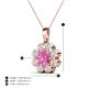 4 - Urania 1.74 ctw Pink Sapphire (6.00 mm) and Accented Lab Grown Diamond Halo Floral Pendant 