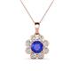 1 - Urania 1.44 ctw Tanzanite (6.00 mm) and Accented Lab Grown Diamond Halo Floral Pendant 