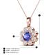 4 - Urania 1.44 ctw Tanzanite (6.00 mm) and Accented Lab Grown Diamond Halo Floral Pendant 