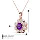 4 - Urania 1.36 ctw Amethyst (6.00 mm) and Accented Lab Grown Diamond Halo Floral Pendant 