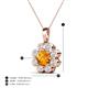 4 - Urania 1.36 ctw Citrine (6.00 mm) and Accented Lab Grown Diamond Halo Floral Pendant 
