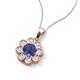 3 - Urania 1.36 ctw Iolite (6.00 mm) and Accented Lab Grown Diamond Halo Floral Pendant 