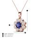 4 - Urania 1.36 ctw Iolite (6.00 mm) and Accented Lab Grown Diamond Halo Floral Pendant 