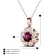4 - Urania 1.46 ctw Rhodolite Garnet (6.00 mm) and Accented Lab Grown Diamond Halo Floral Pendant 
