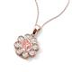 3 - Urania 1.41 ctw Morganite (6.00 mm) and Accented Lab Grown Diamond Halo Floral Pendant 