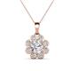 1 - Urania 1.64 ctw Moissanite (6.00 mm) and Accented Lab Grown Diamond Halo Floral Pendant 