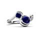 3 - Nerida 1.60 ctw Cushion & Princess Shape Created Blue Sapphire Women Toi Et Moi Wave Engagement Ring 