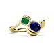 3 - Nerida 1.60 ctw Cushion Shape Created Blue Sapphire & Princess Shape Created Emerald Women Toi Et Moi Wave Engagement Ring 