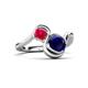 3 - Nerida 1.60 ctw Cushion Shape Created Blue Sapphire & Princess Shape Created Ruby Women Toi Et Moi Wave Engagement Ring 