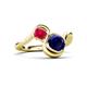 3 - Nerida 1.60 ctw Cushion Shape Created Blue Sapphire & Princess Shape Created Ruby Women Toi Et Moi Wave Engagement Ring 