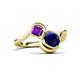 3 - Nerida 1.60 ctw Cushion Shape Created Blue Sapphire & Princess Shape Amethyst Women Toi Et Moi Wave Engagement Ring 