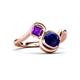 3 - Nerida 1.60 ctw Cushion Shape Created Blue Sapphire & Princess Shape Amethyst Women Toi Et Moi Wave Engagement Ring 