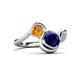 3 - Nerida 1.60 ctw Cushion Shape Created Blue Sapphire & Princess Shape Citrine Women Toi Et Moi Wave Engagement Ring 