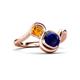 3 - Nerida 1.60 ctw Cushion Shape Created Blue Sapphire & Princess Shape Citrine Women Toi Et Moi Wave Engagement Ring 