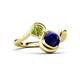 3 - Nerida 1.63 ctw Cushion Shape Created Blue Sapphire & Princess Shape Peridot Women Toi Et Moi Wave Engagement Ring 