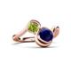 3 - Nerida 1.63 ctw Cushion Shape Created Blue Sapphire & Princess Shape Peridot Women Toi Et Moi Wave Engagement Ring 