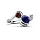 3 - Nerida 1.63 ctw Cushion Shape Created Blue Sapphire & Princess Shape Red Garnet Women Toi Et Moi Wave Engagement Ring 