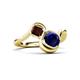 3 - Nerida 1.63 ctw Cushion Shape Created Blue Sapphire & Princess Shape Red Garnet Women Toi Et Moi Wave Engagement Ring 