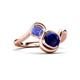 3 - Nerida 1.63 ctw Cushion Shape Created Blue Sapphire & Princess Shape Tanzanite Women Toi Et Moi Wave Engagement Ring 