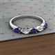 2 - Grace Pear Cut Blue Sapphire and Lab Grown Diamond 5 Stone Wedding Band 