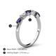 4 - Grace Pear Cut Blue Sapphire and Lab Grown Diamond 5 Stone Wedding Band 
