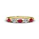1 - Grace Pear Cut Ruby and Lab Grown Diamond 5 Stone Wedding Band 