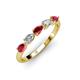 3 - Grace Pear Cut Ruby and Lab Grown Diamond 5 Stone Wedding Band 