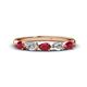 1 - Grace Pear Cut Ruby and Lab Grown Diamond 5 Stone Wedding Band 