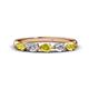 1 - Grace Pear Cut Yellow Sapphire and Lab Grown Diamond 5 Stone Wedding Band 