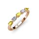 3 - Grace Pear Cut Yellow Sapphire and Lab Grown Diamond 5 Stone Wedding Band 