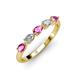 3 - Grace Pear Cut Pink Sapphire and Lab Grown Diamond 5 Stone Wedding Band 