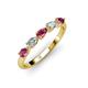 3 - Grace Pear Cut Pink Tourmaline and Lab Grown Diamond 5 Stone Wedding Band 