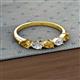 2 - Grace Pear Cut Citrine and Lab Grown Diamond 5 Stone Wedding Band 