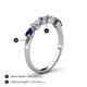 4 - Grace Pear Cut Iolite and Lab Grown Diamond 5 Stone Wedding Band 