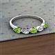 2 - Grace Pear Cut Peridot and Lab Grown Diamond 5 Stone Wedding Band 