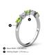 4 - Grace Pear Cut Peridot and Lab Grown Diamond 5 Stone Wedding Band 
