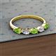 2 - Grace Pear Cut Peridot and Lab Grown Diamond 5 Stone Wedding Band 