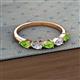 2 - Grace Pear Cut Peridot and Lab Grown Diamond 5 Stone Wedding Band 