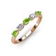 3 - Grace Pear Cut Peridot and Lab Grown Diamond 5 Stone Wedding Band 