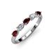 3 - Grace Pear Cut Red Garnet and Lab Grown Diamond 5 Stone Wedding Band 